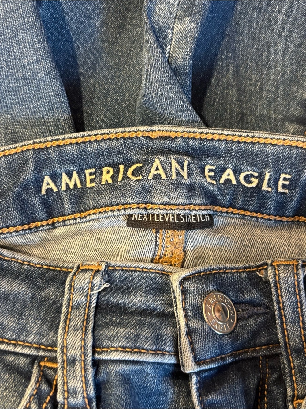 American Eagle Hi-Rise Jeggings Medium Wash Next Level Stretch Denim Womens 2 - Picture 4 of 8